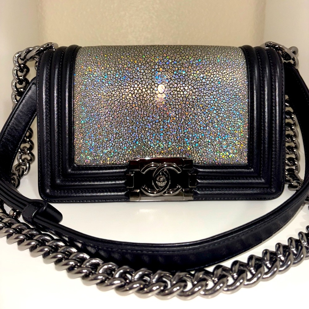 **SOLD** Chanel Iridescent Galuchat Stingray Small Boy Bag